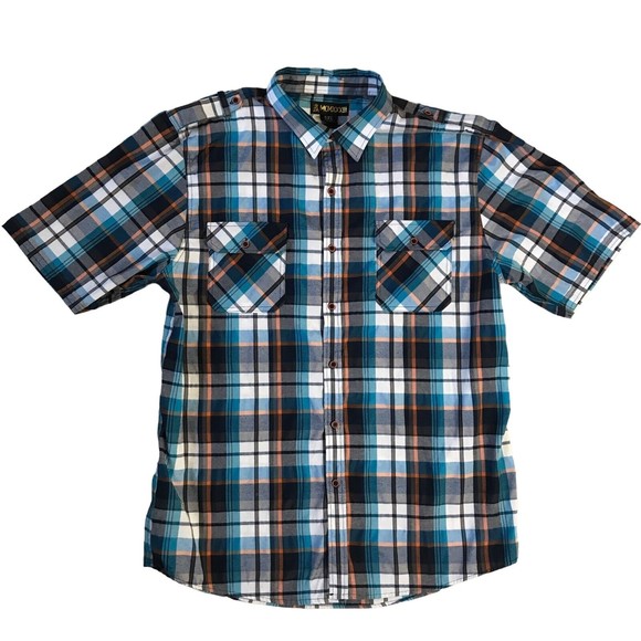 Red Ape Mens Shirt 5XL Multicolor Plaid Short Sleeve NWOT - Picture 1 of 12